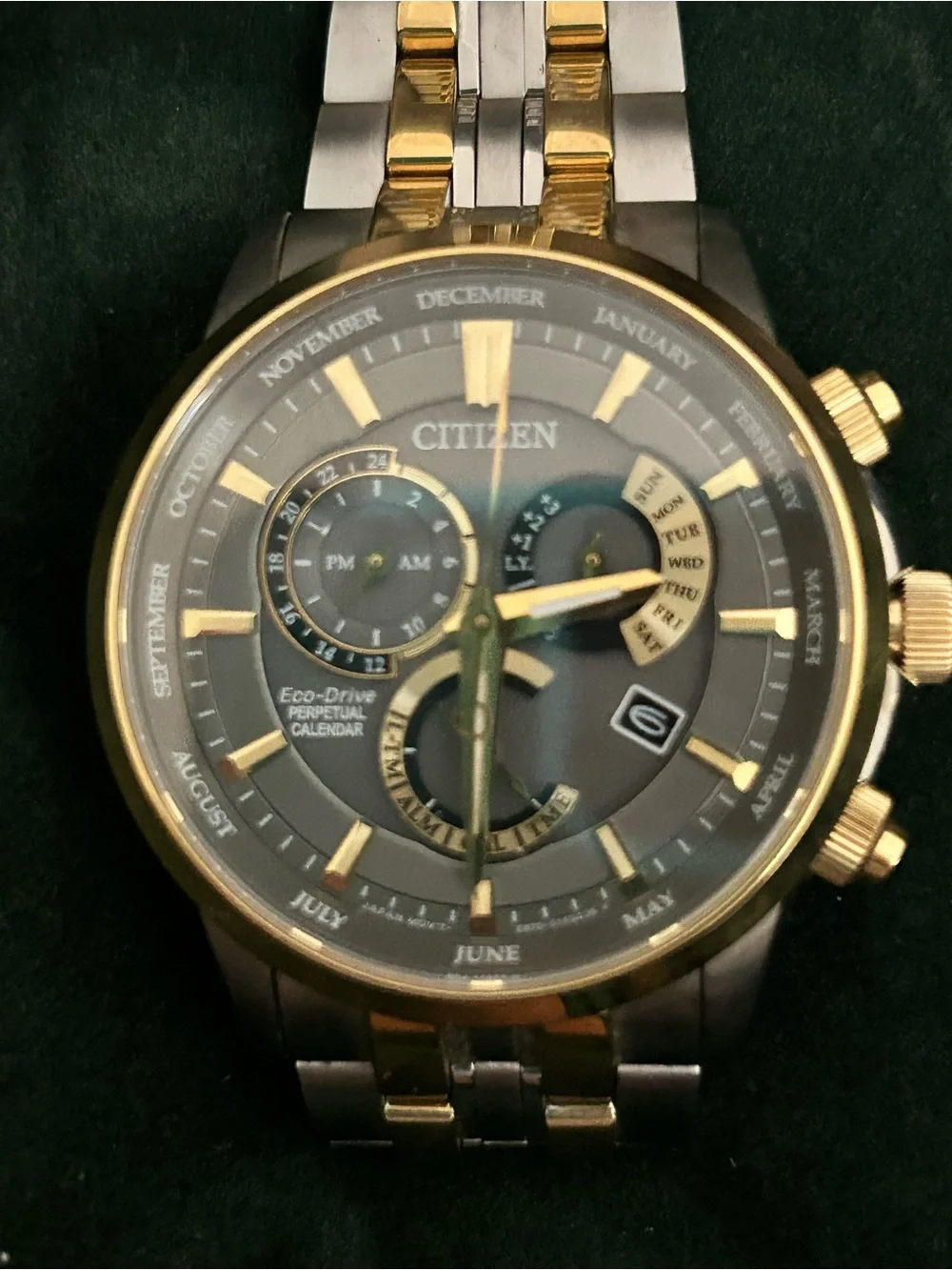 Citizen Two-Tone Gold and Gray Perpetual Calendar Watch